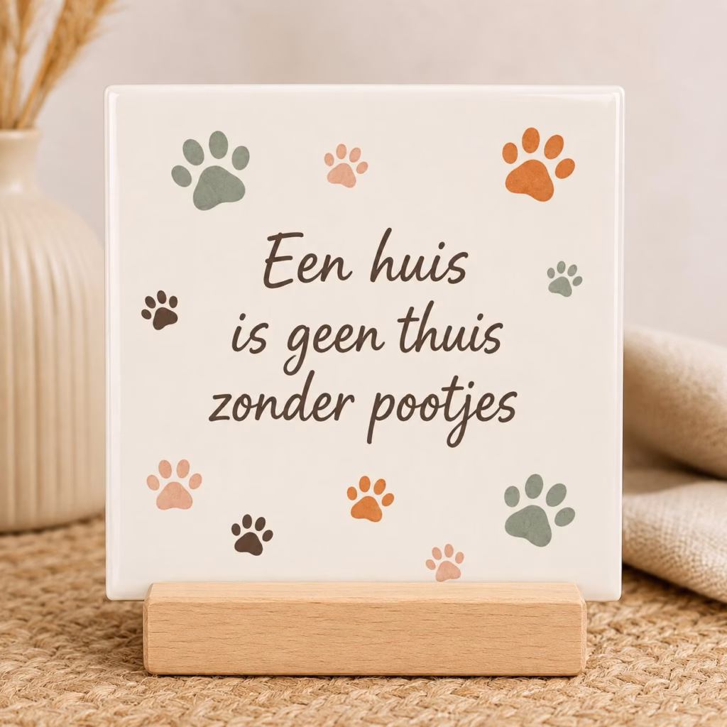 Een huis is geen thuis zonder pootjes - tegeltje