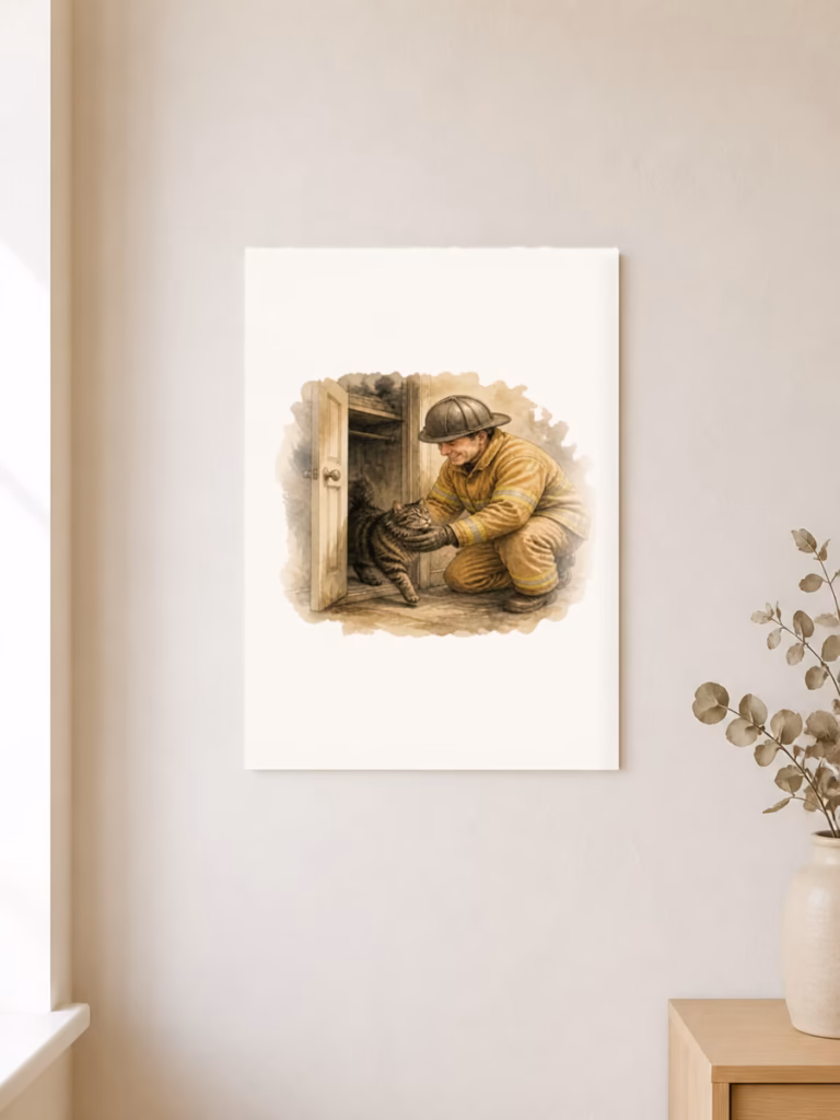 Poes Toast overleeft grote brand in kast, poster 30 × 40 cm