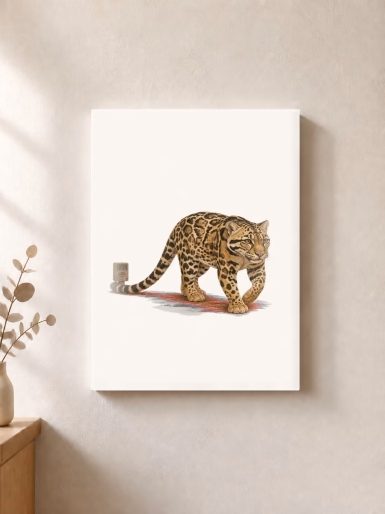 Oudste luipaard ooit gezien in het wild, canvas 30 × 30 cm