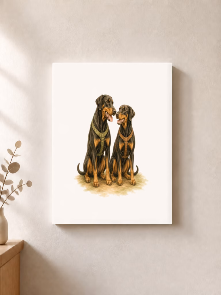 Remy vindt zijn plek naast Cuvee, canvas 30 × 30 cm