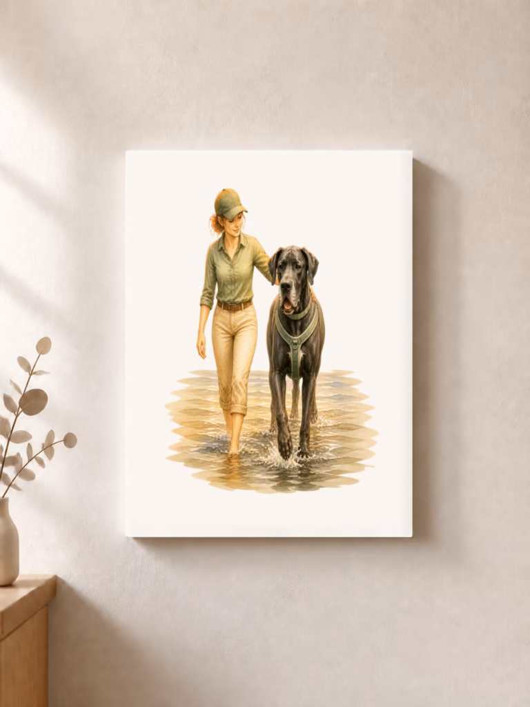 Lucho vindt vertrouwen en een nieuw thuis, canvas 30 × 30 cm